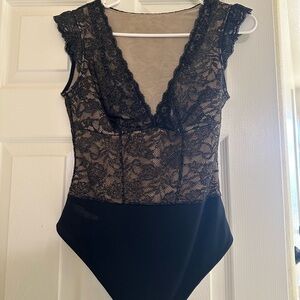 Chic Black Lace Bodysuit